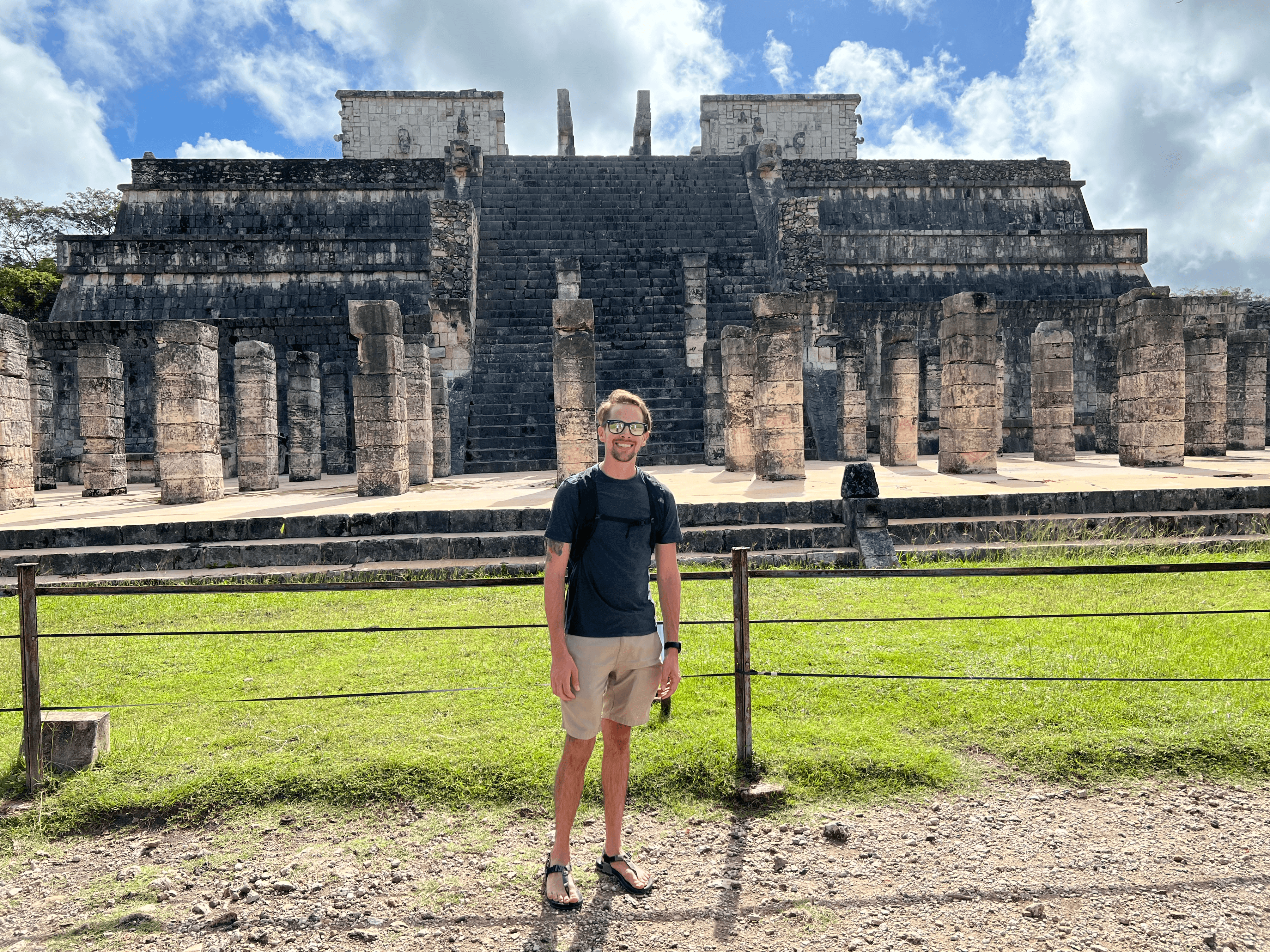 A picture of Jeff in front of ruins at Chichen Itza